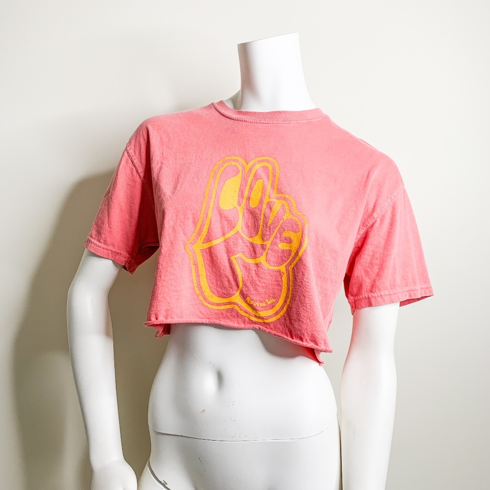 REVICE DENIM love hand sign crop top